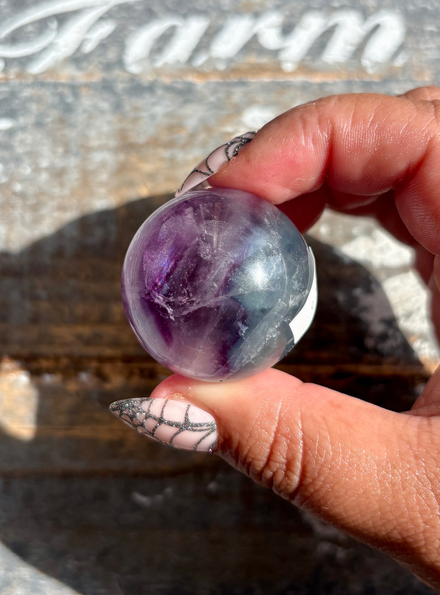 Gorgeous High Quality Rainbow Fluorite Sphere | Opt C