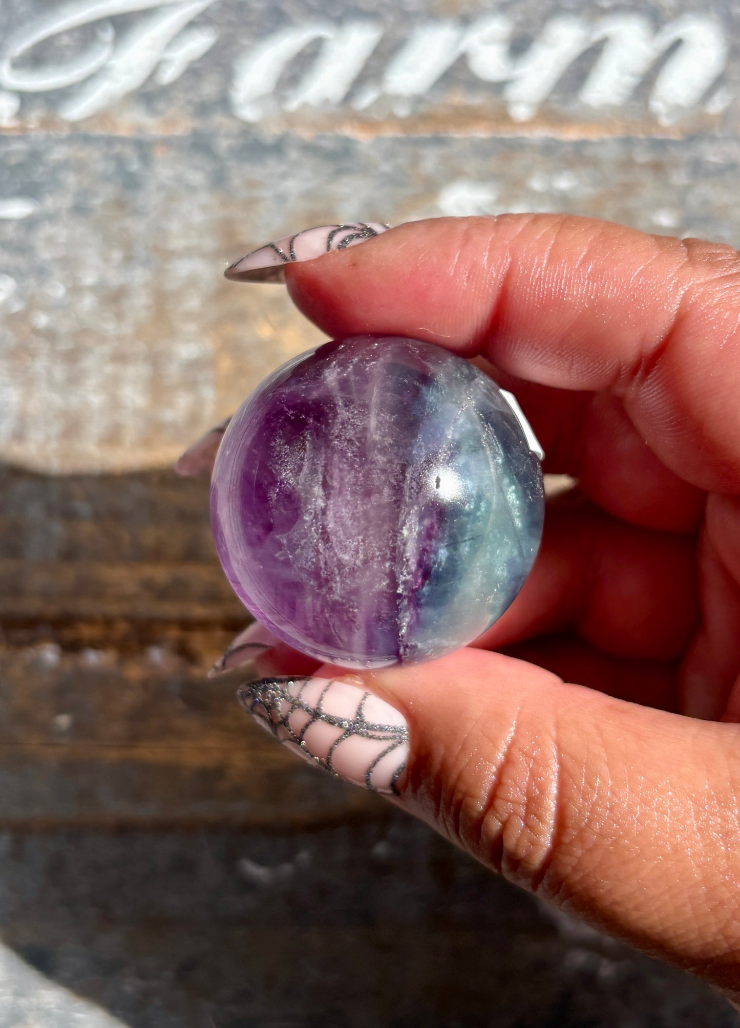 Gorgeous High Quality Rainbow Fluorite Sphere | Opt C