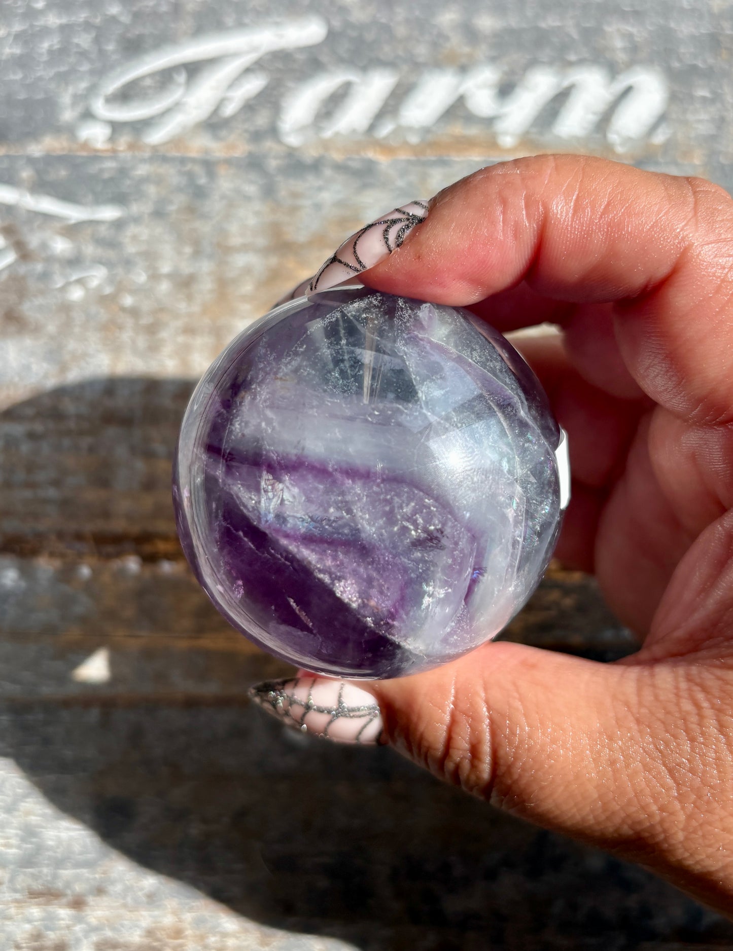 Gorgeous High Quality Rainbow Fluorite Sphere | Opt A