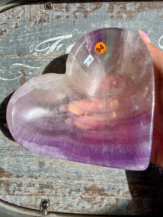 Gorgeous Silky Fluorite Heart Bowl | Opt 94