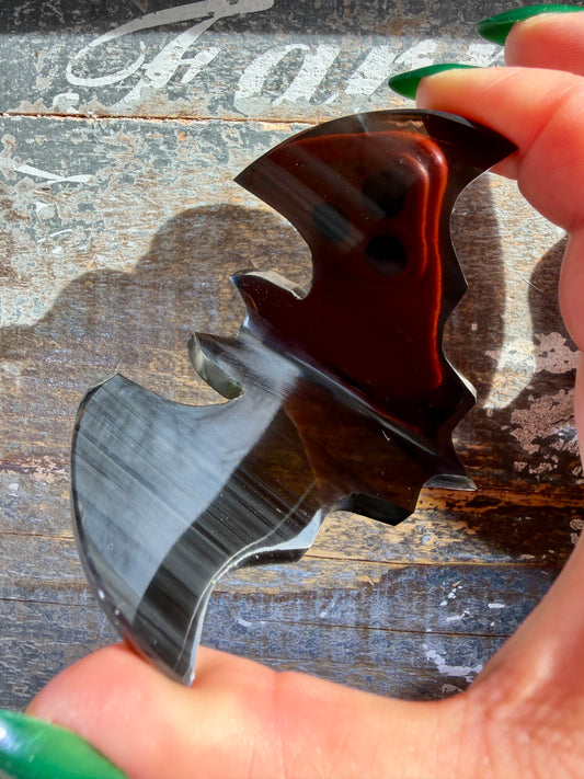 Spooky Midnight Lace Obsidian Bat | Opt E