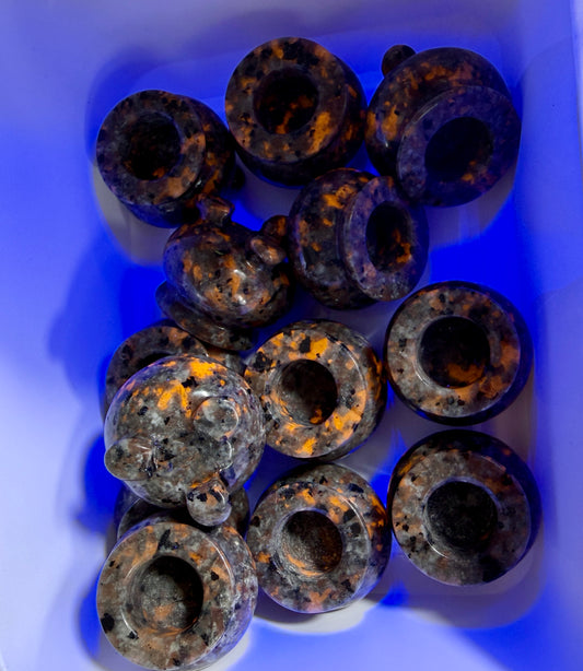 One (1) Mini UV Reactive Yooperlite Cauldron