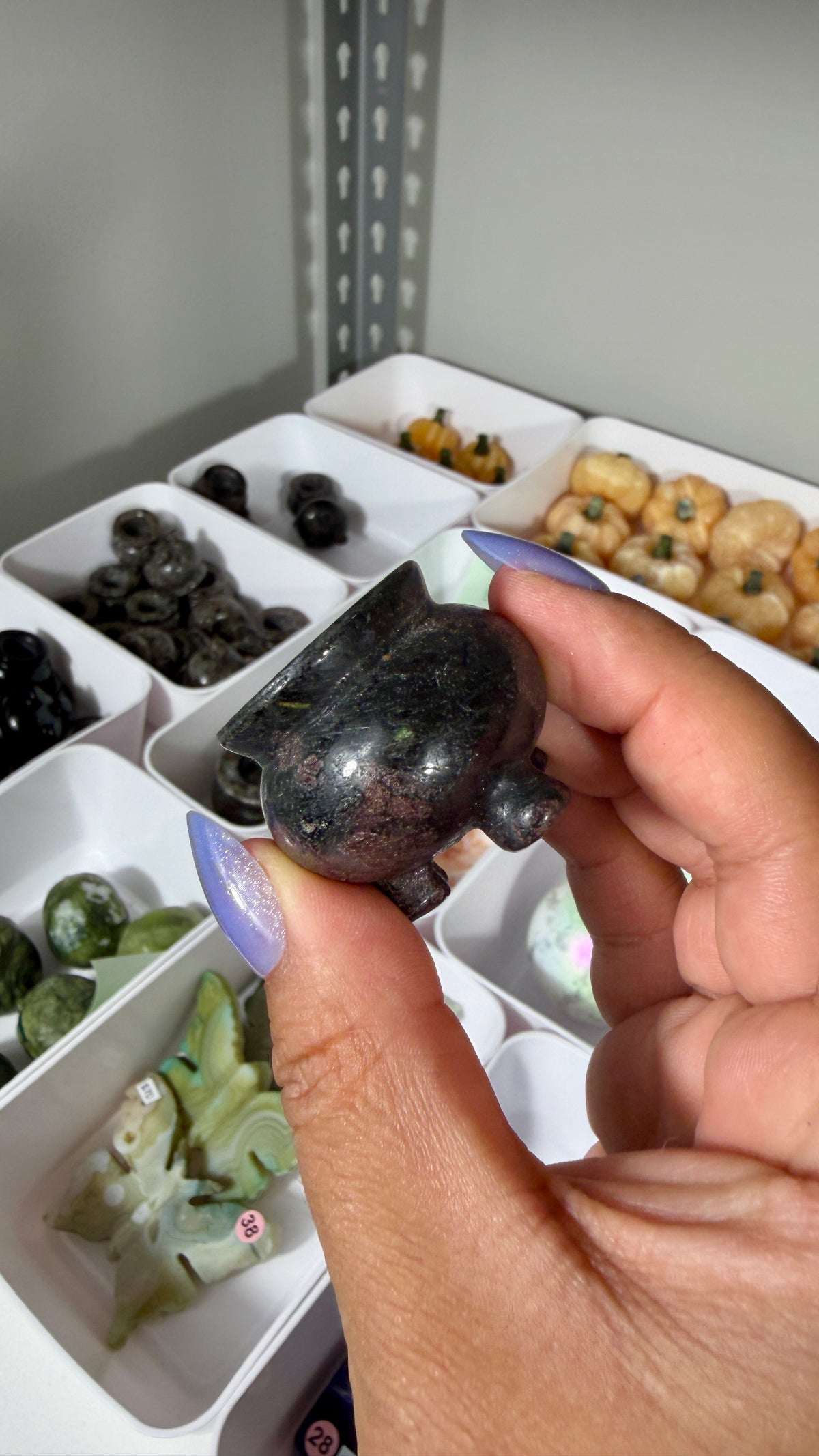 One (1) Mini Garnet in Tourmaline Cauldron