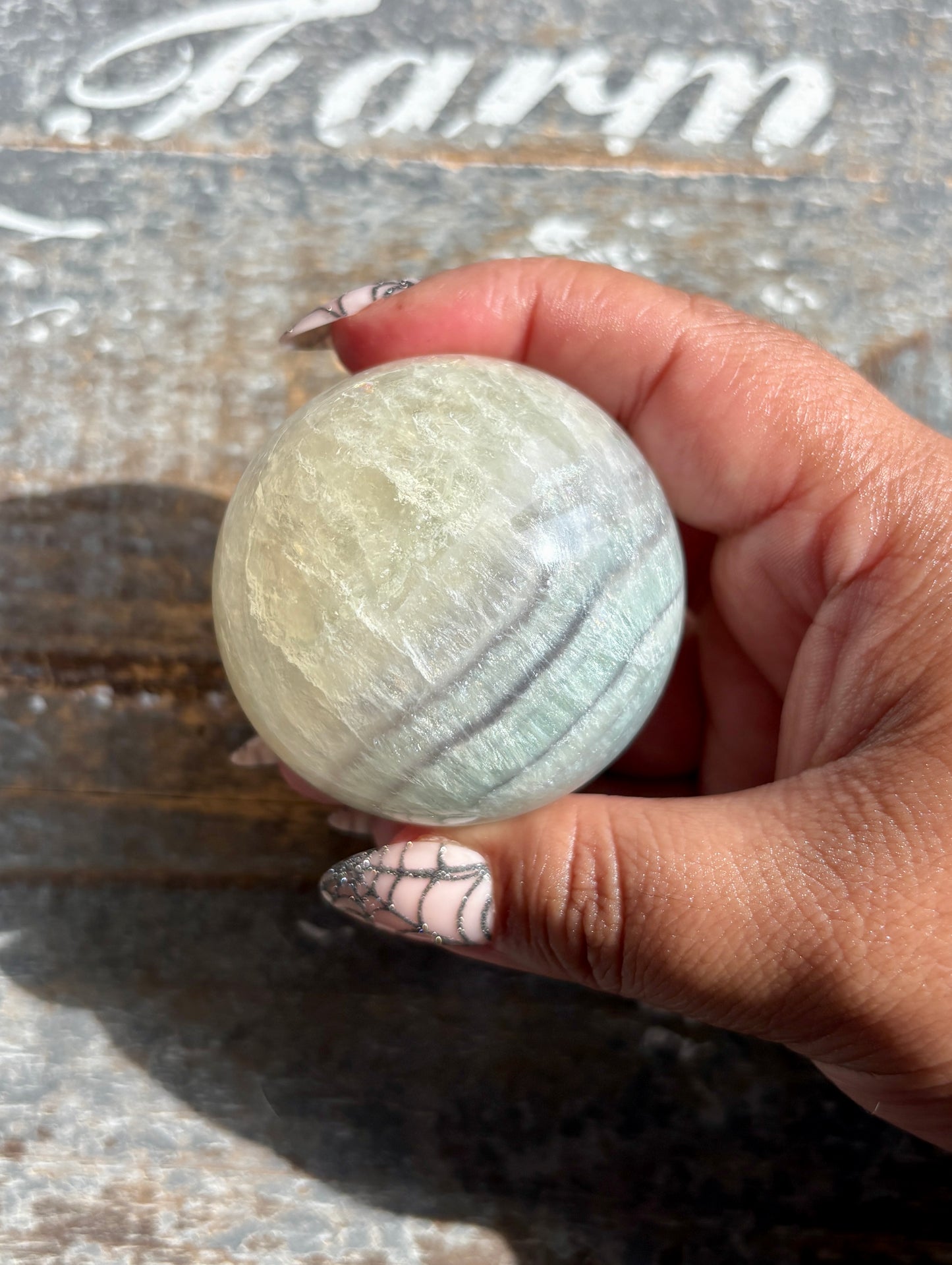 Gorgeous Mint Candy Fluorite Sphere | Opt K