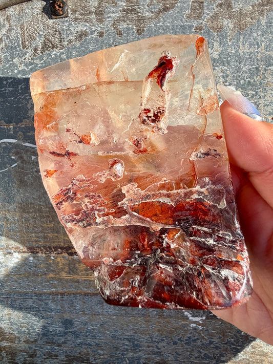 Gorgeous Fire Quartz Freeform Half Polish | Opt 1