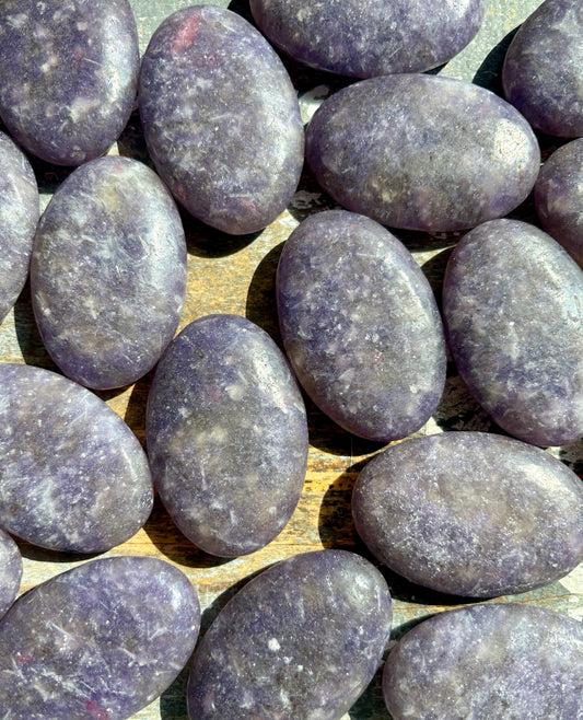 One (1) Lepidolite/Unicorn Stone Palm Stone | Intuitively Chosen