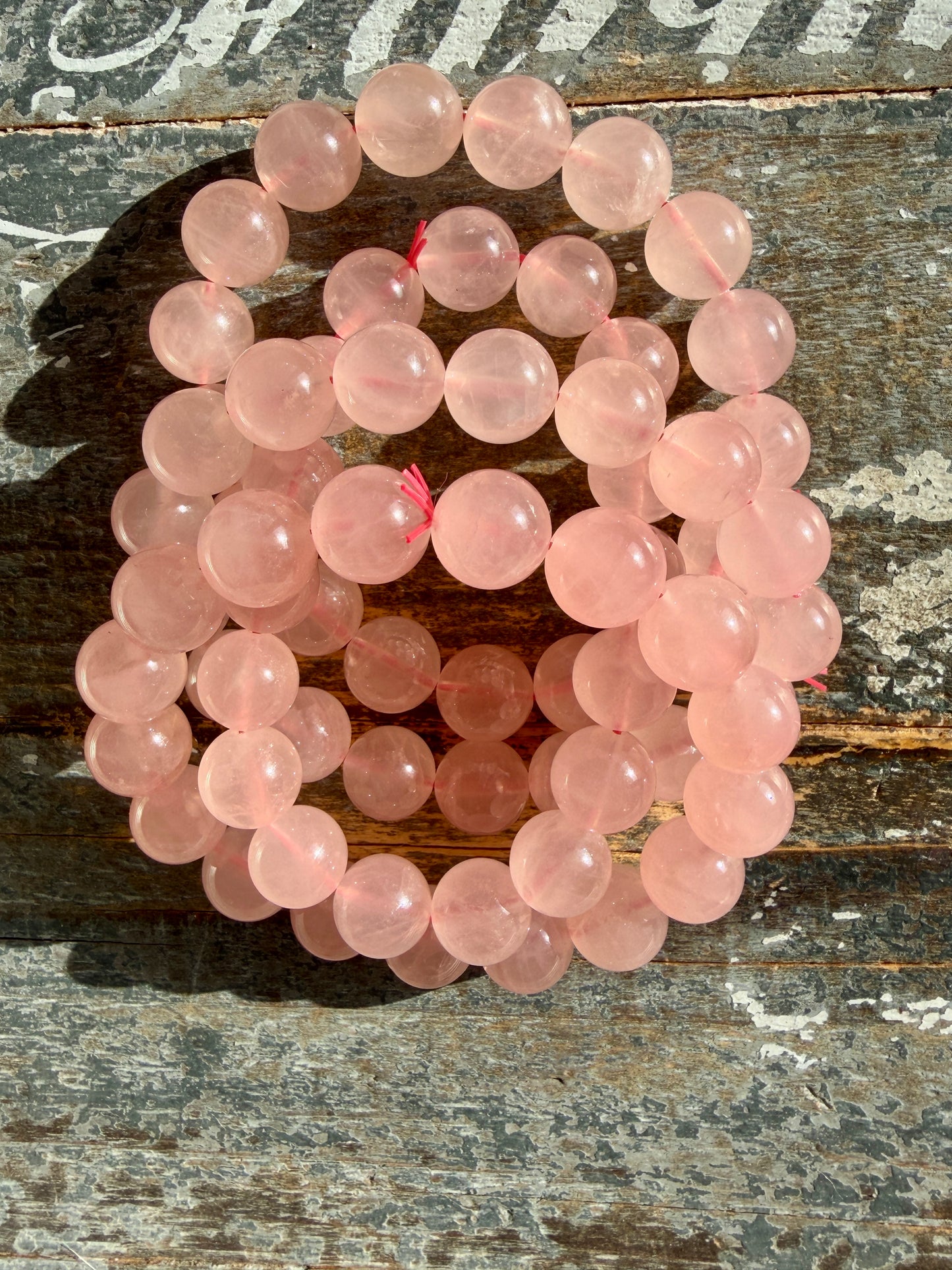 One (1) Rose Quartz Bracelet | Wrist Size 7" | 12mm