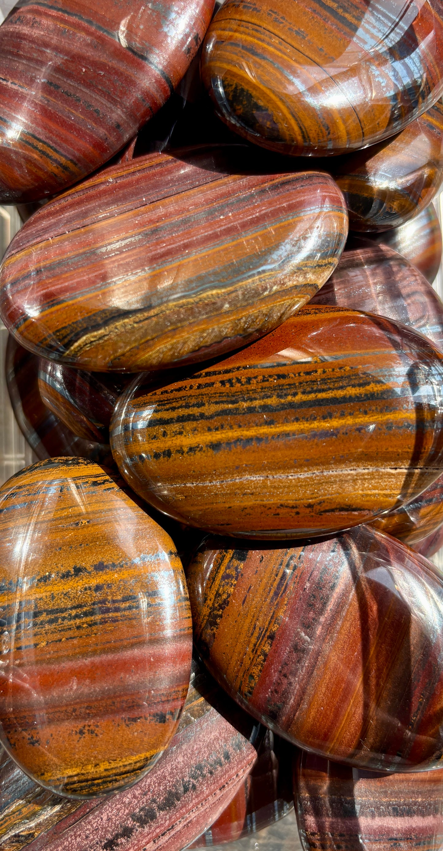 One (1) Tiger Iron Stone Palm Stone | Intuitively Chosen