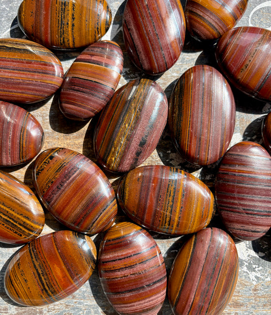 One (1) Tiger Iron Stone Palm Stone | Intuitively Chosen