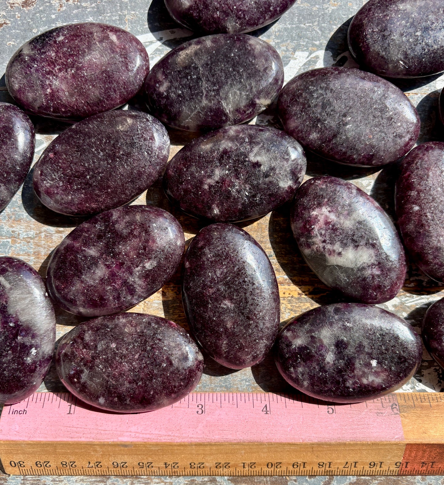 One (1) Dark Lepidolite Palm Stone | Intuitively Chosen