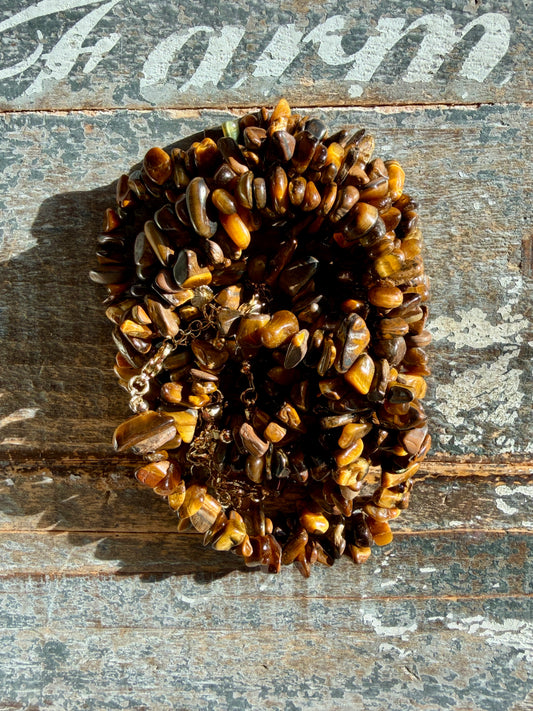 One (1) Adjustable Tigers Eye Chip Bracelet | 6-8mm