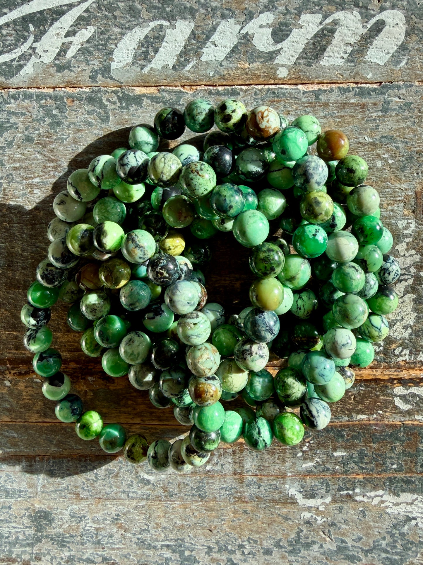 One (1) Gorgeous Green Variscite Bracelet | Wrist Size: 6-6.25" | 8 MM