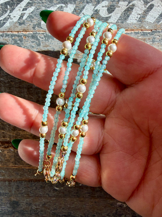 One (1) Gorgeous Amazonite Adjustable Anklet