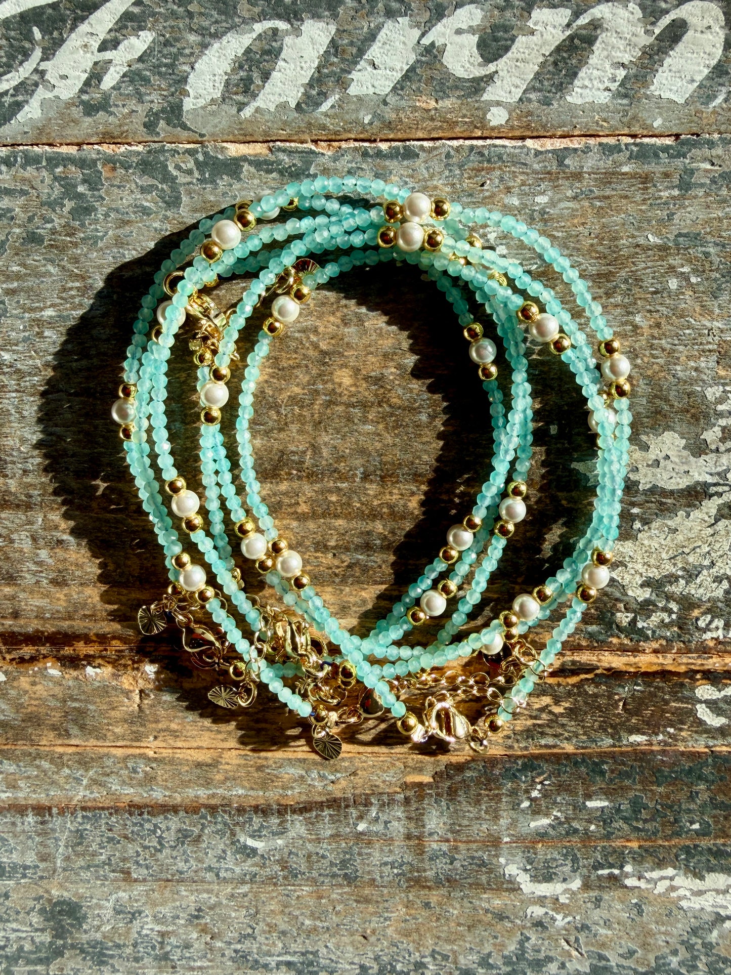 One (1) Gorgeous Amazonite Adjustable Anklet