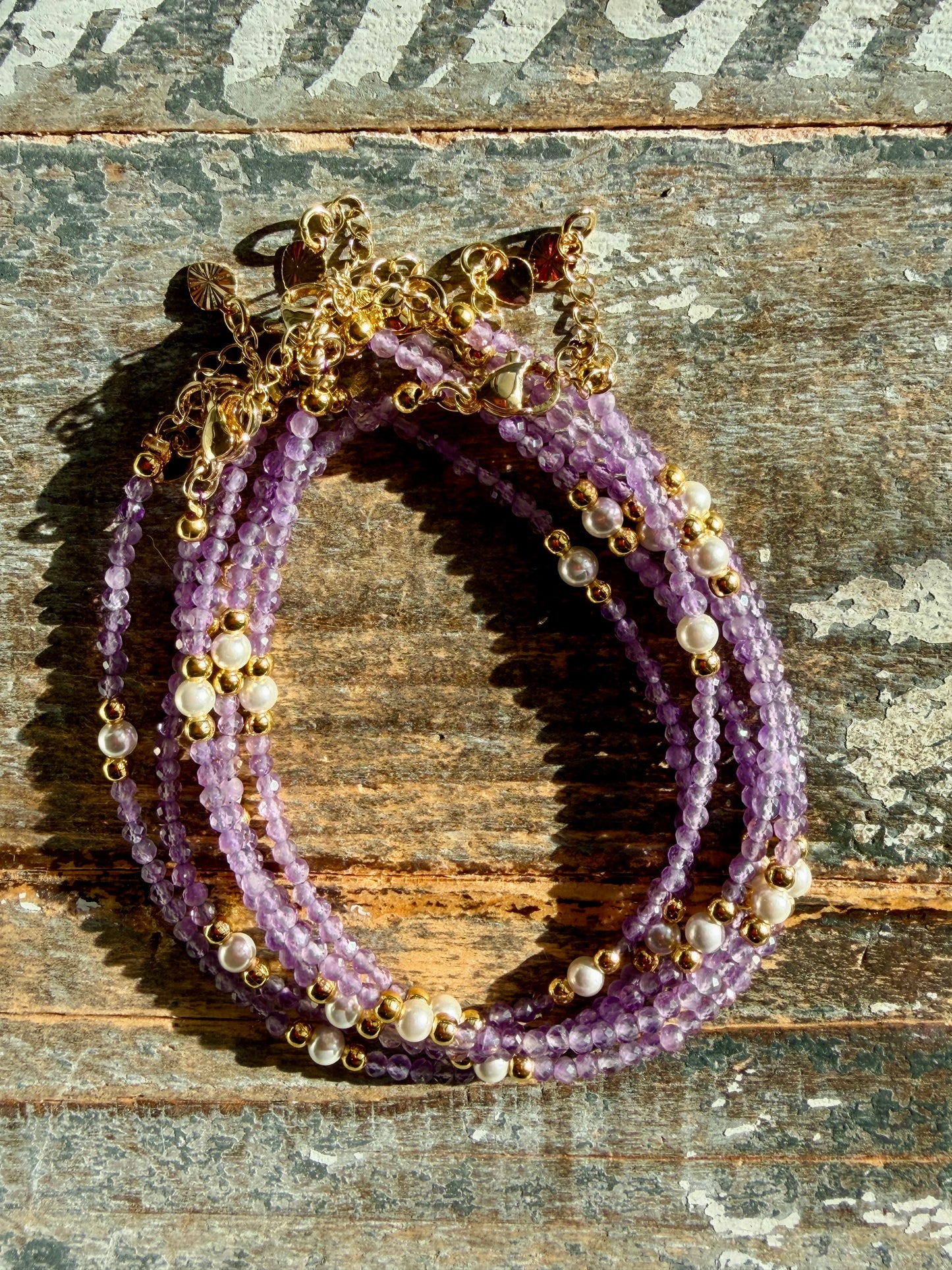 One (1) Gorgeous Amethyst Adjustable Anklet