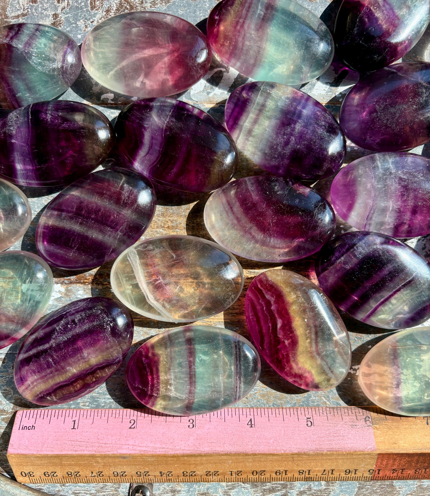 One (1) Candy Fluorite Stone Palm Stone | Intuitively Chosen