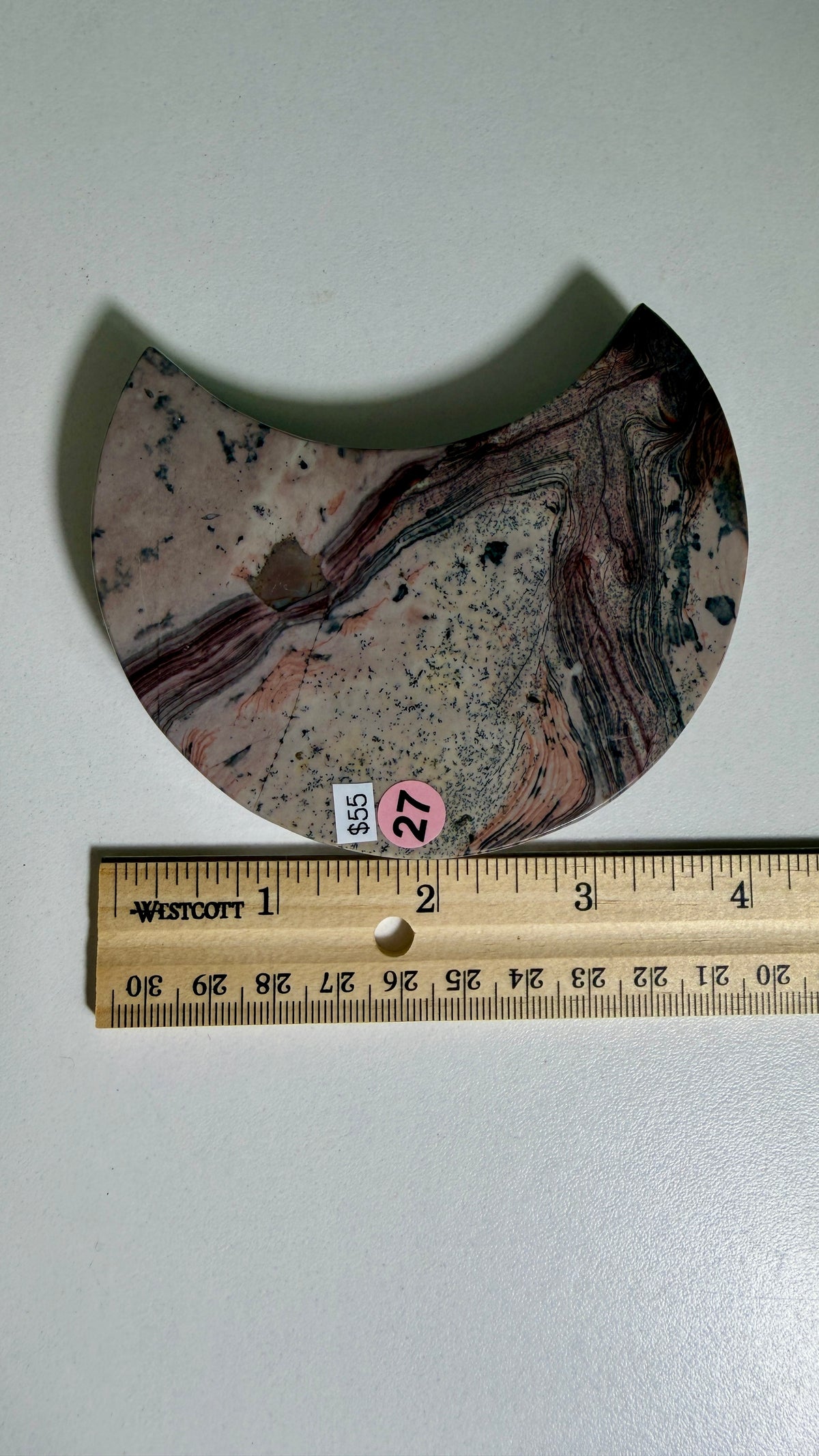 Gorgeous Picture Jasper Moon on Stand | Opt 27