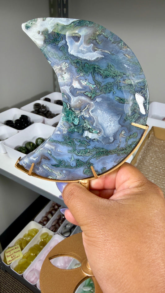 Gorgeous Moss Agate Moon | Opt 80