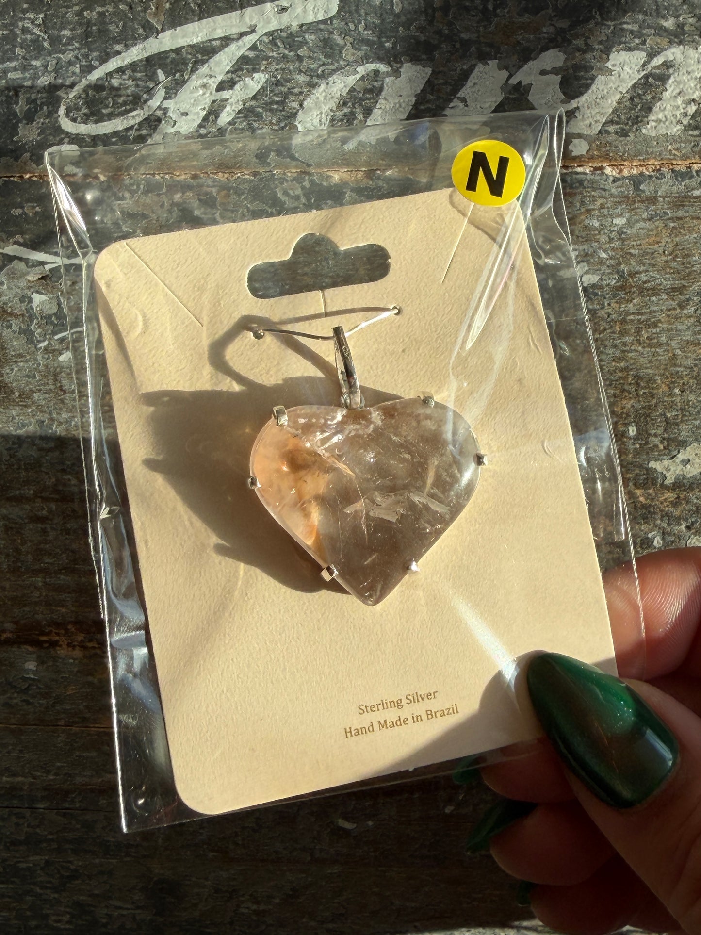 ‼️RESERVED‼️Gorgeous UV Reactive Powellite in Amethyst Heart Pendant | Opt N