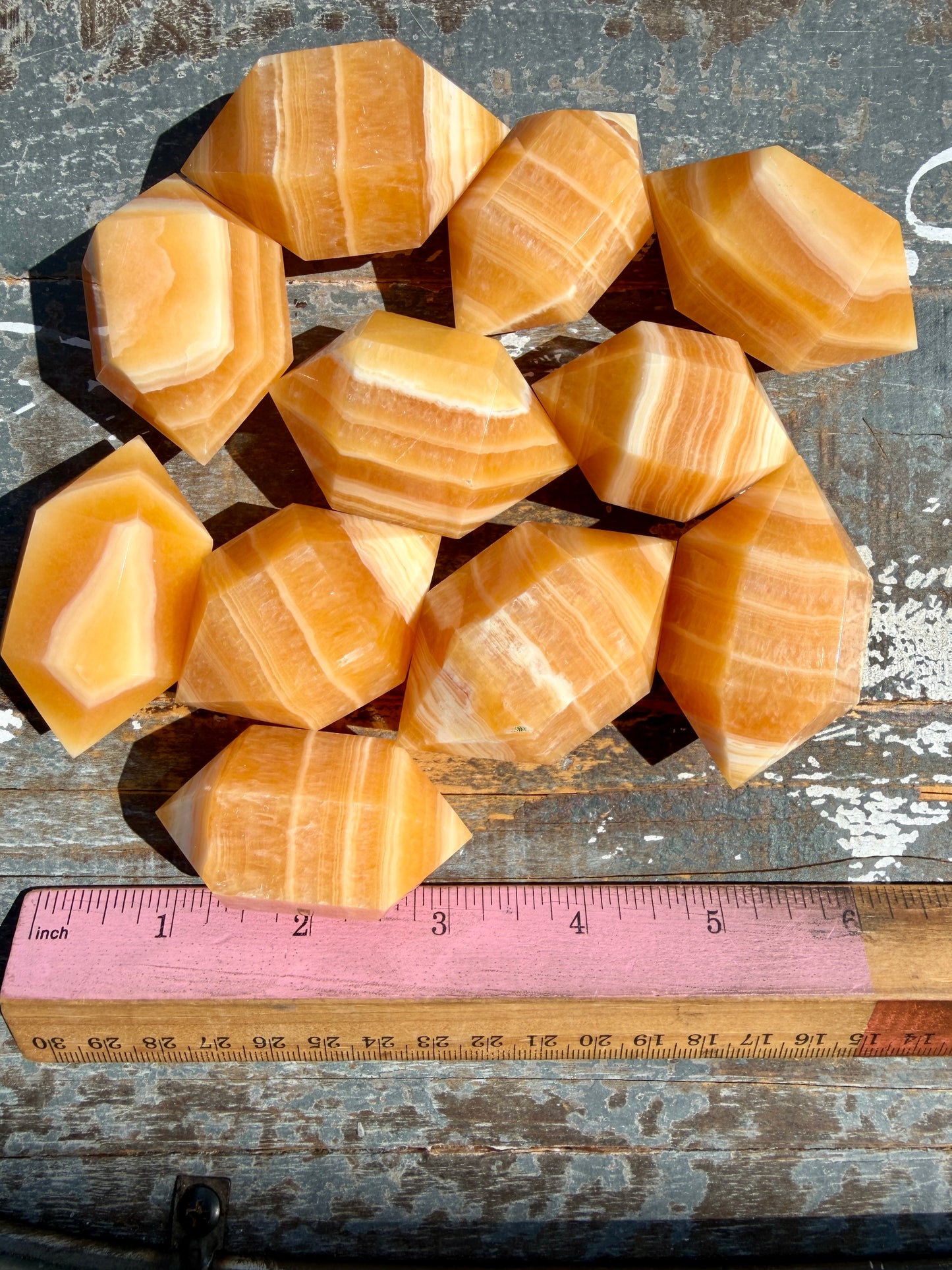 One (1) Banded Honey Calcite Mini Chunky Wand | Intuitively Chosen