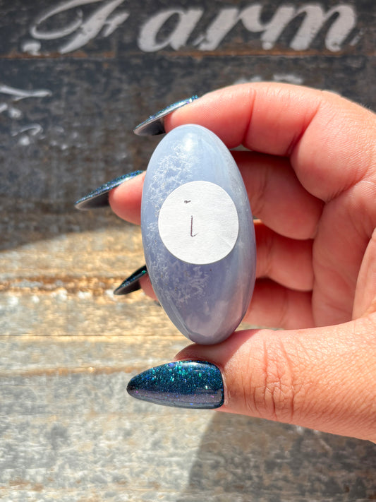 Gorgeous Blue Lace Agate Goddess Egg Hand Carved in India | i