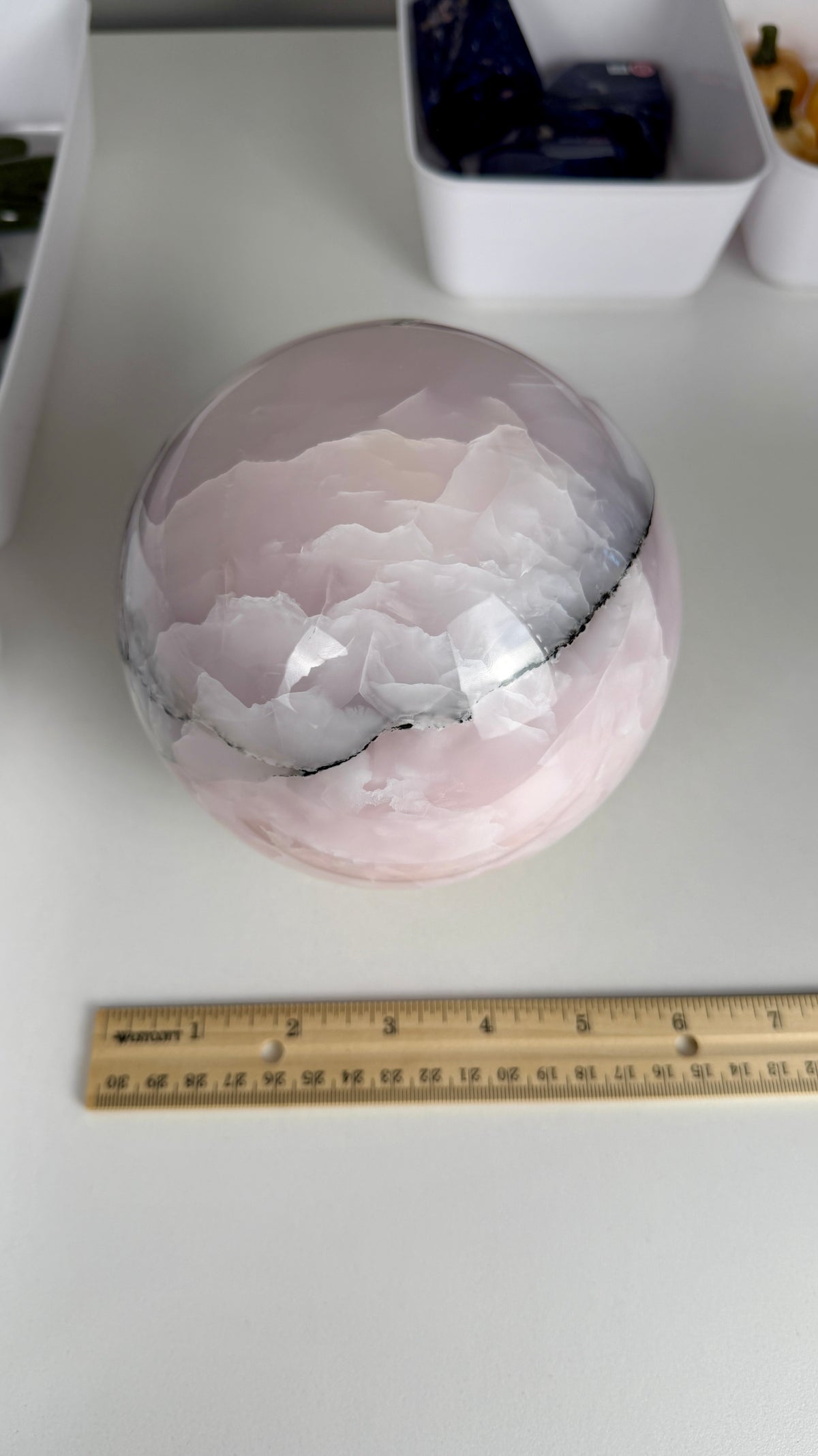 Gorgeous XL Smokey Pink Mango Sphere (UV Reactive) | Only 1