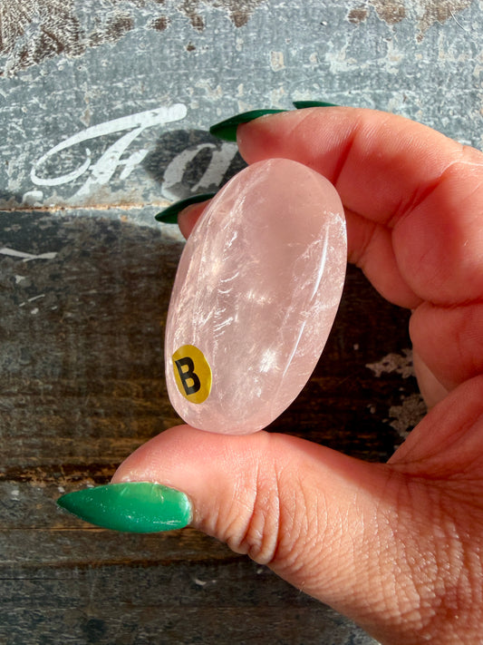 Gorgeous Rose Quartz Palm Stone | Opt B