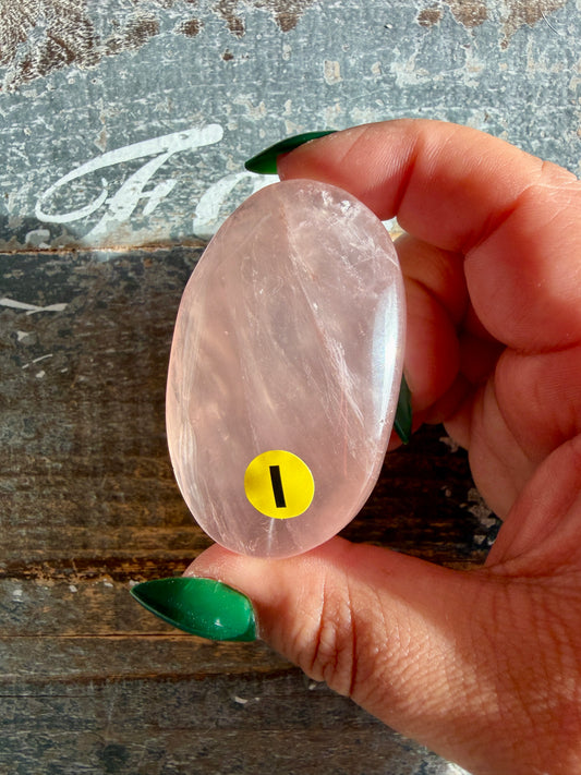 Gorgeous Rose Quartz Palm Stone | Opt I