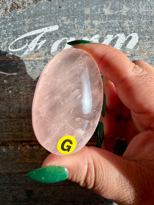 Gorgeous Rose Quartz Palm Stone | Opt G