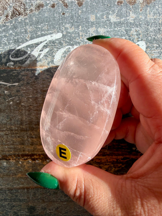 Gorgeous Rose Quartz Palm Stone | Opt E