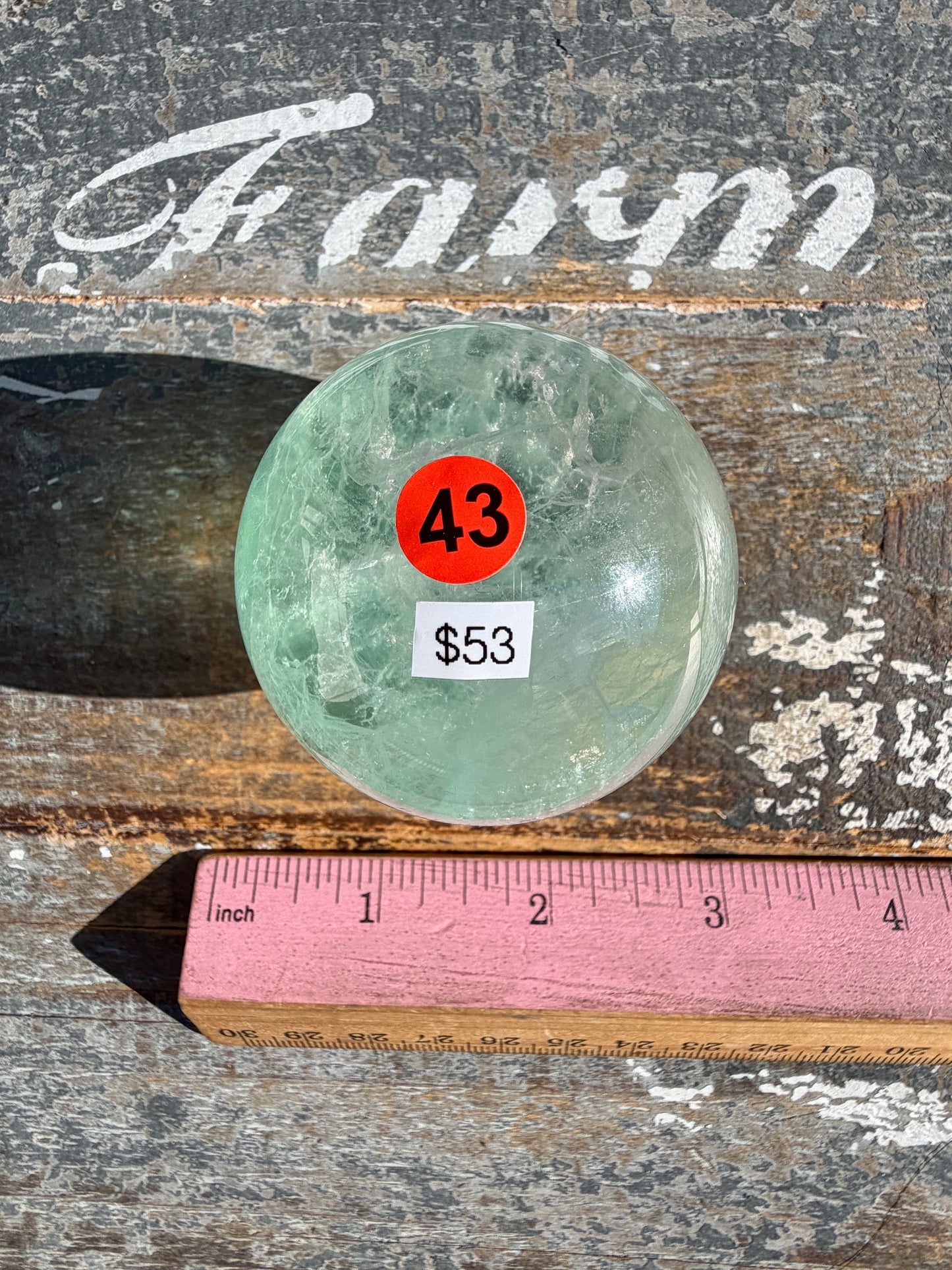 Gorgeous Stormy Water Fluorite Sphere | Opt 43