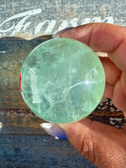 Gorgeous Stormy Water Fluorite Sphere | Opt 45