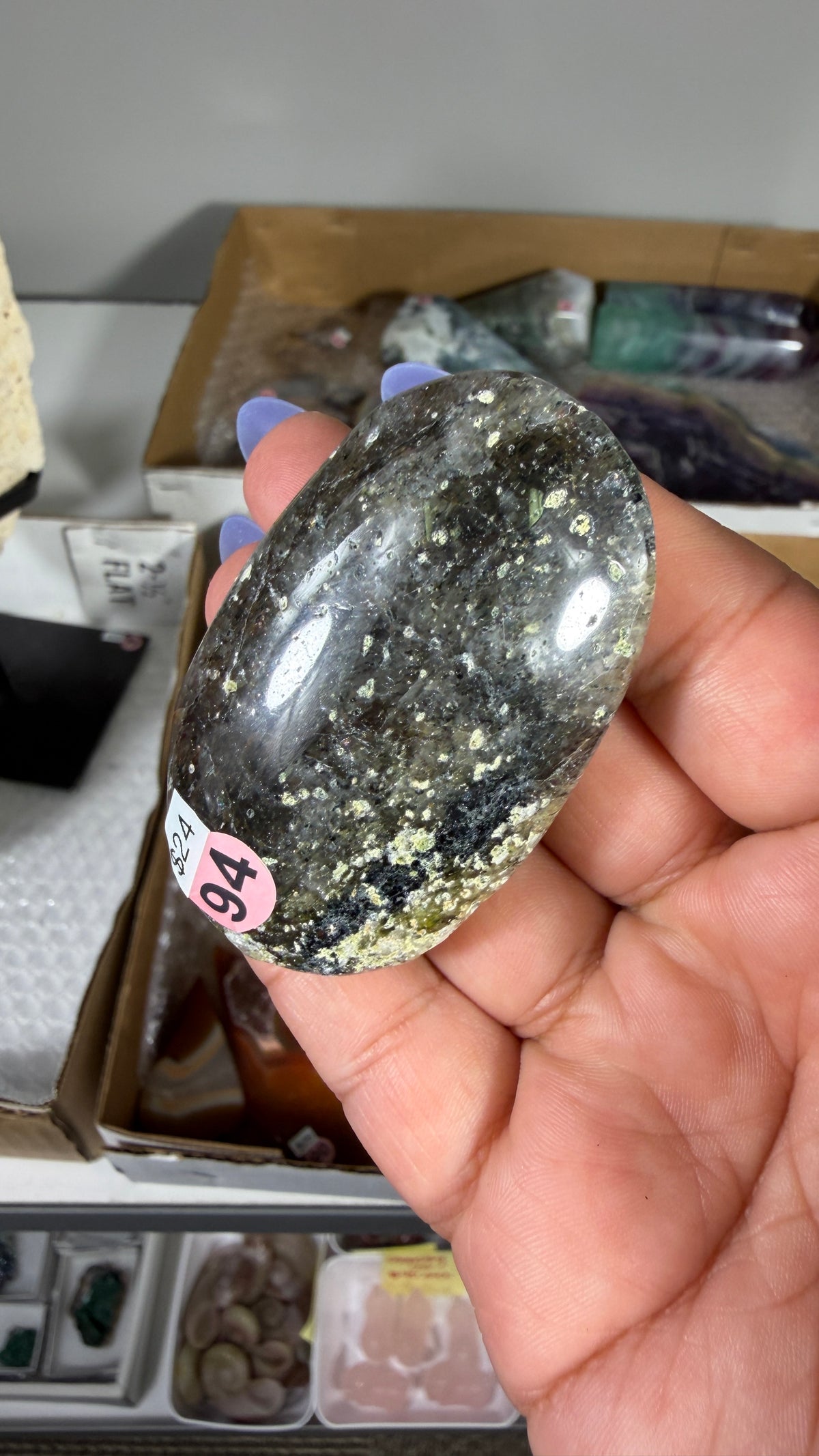 Gorgeous Green Tourmaline Palm Stone | Opt 94