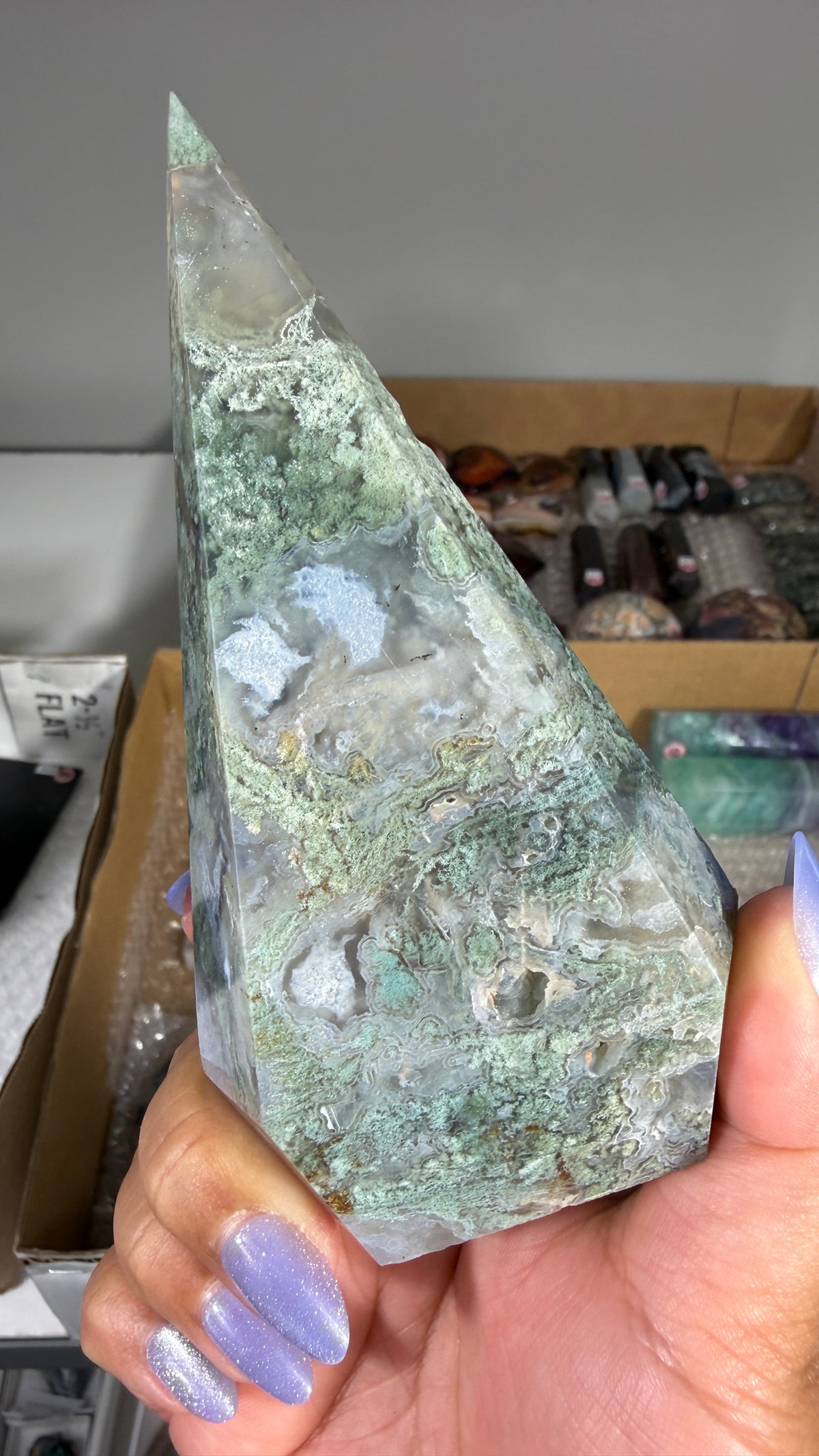 Gorgeous Moss Agate Spire | Opt 63