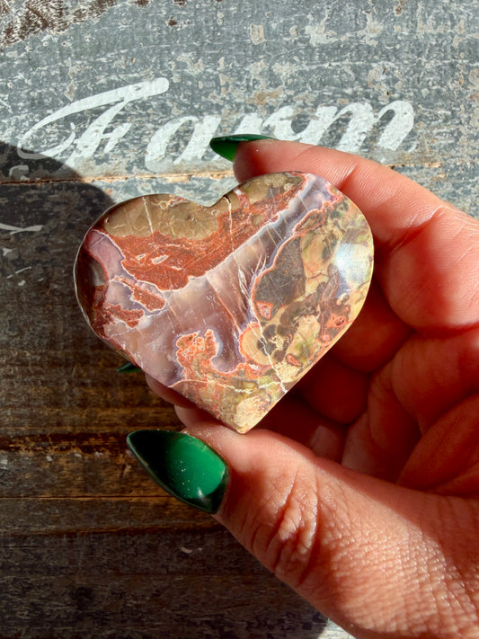 Unique Money Agate Heart | Opt P
