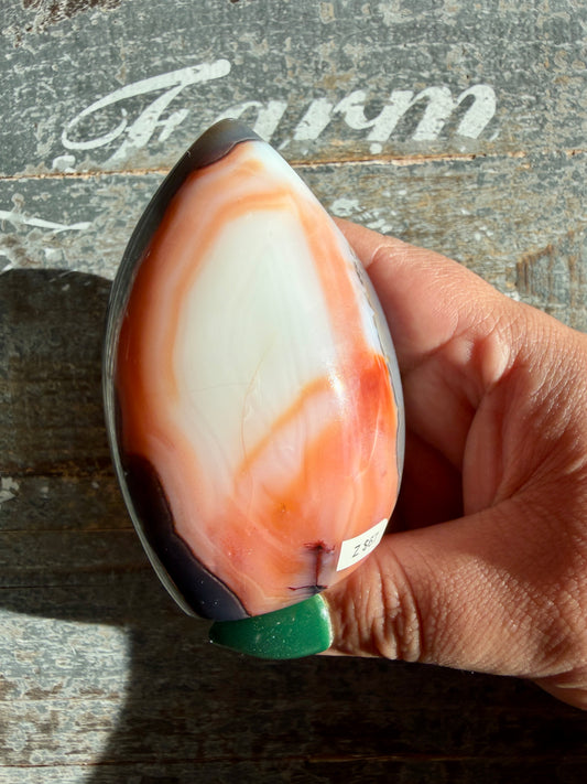 Gorgeous Carnelian + Orca Agate Flame | Opt Z
