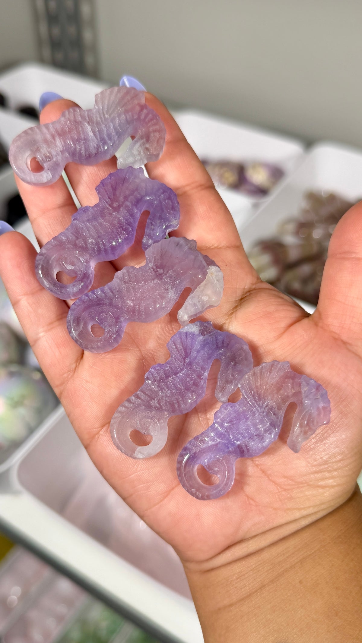 One (1) Purple Fluorite Sea Horse | Intuitively Chosen