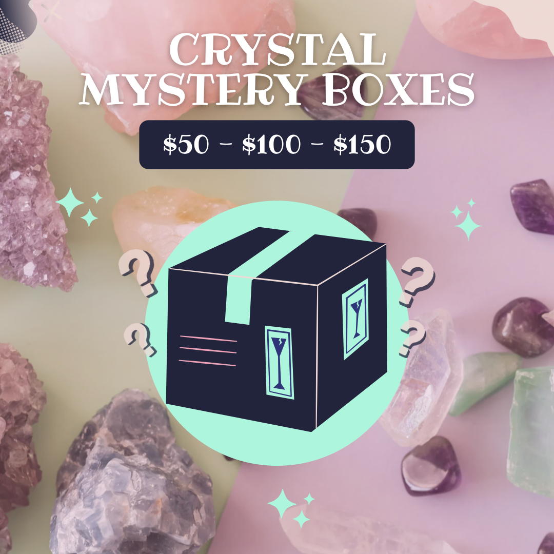 Mystery Crystal Box - Crystals, Bracelets, Palm Stones, Selenite, Palo  Santo, Tumble and Rough Stones! (Crystal Confetti, Crystal Gifts)