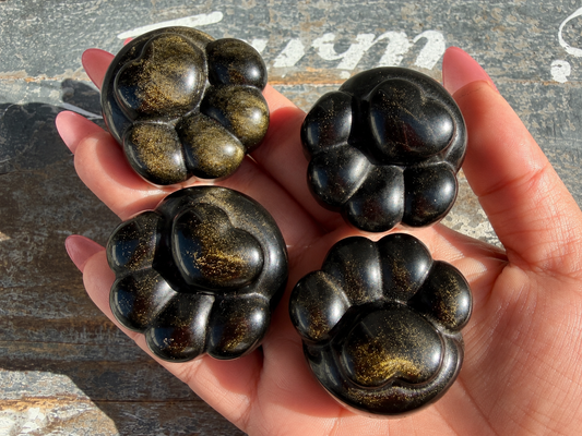 One (1) Gold Sheen Obsidian Puffy Paw | Intuitively Chosen