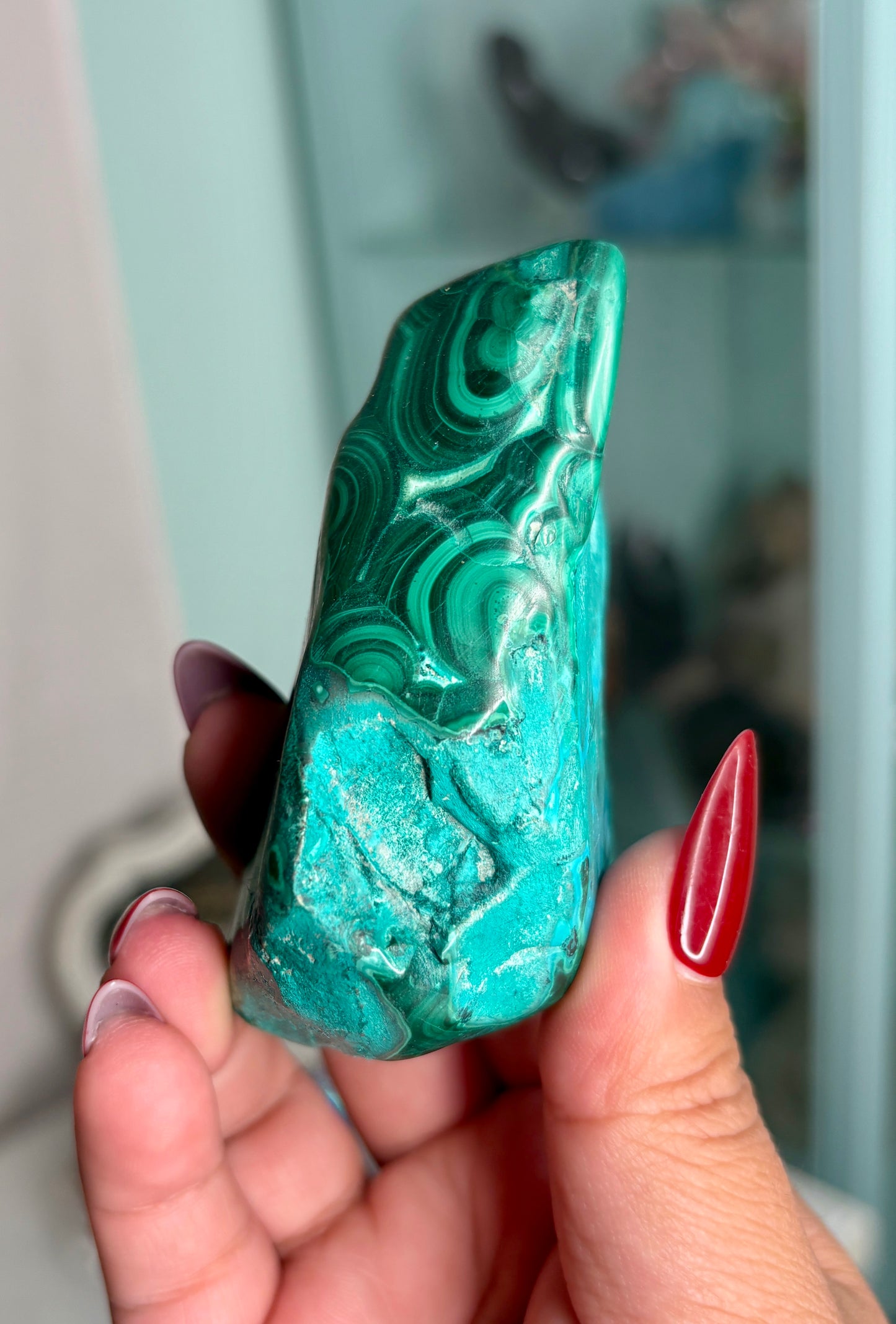 Chrysocolla and Malachite free form - personal piece