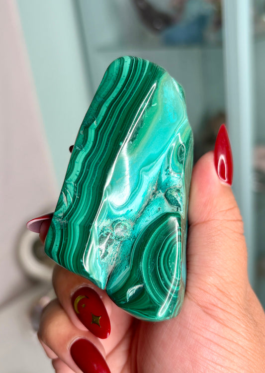 Chrysocolla and Malachite free form - personal piece