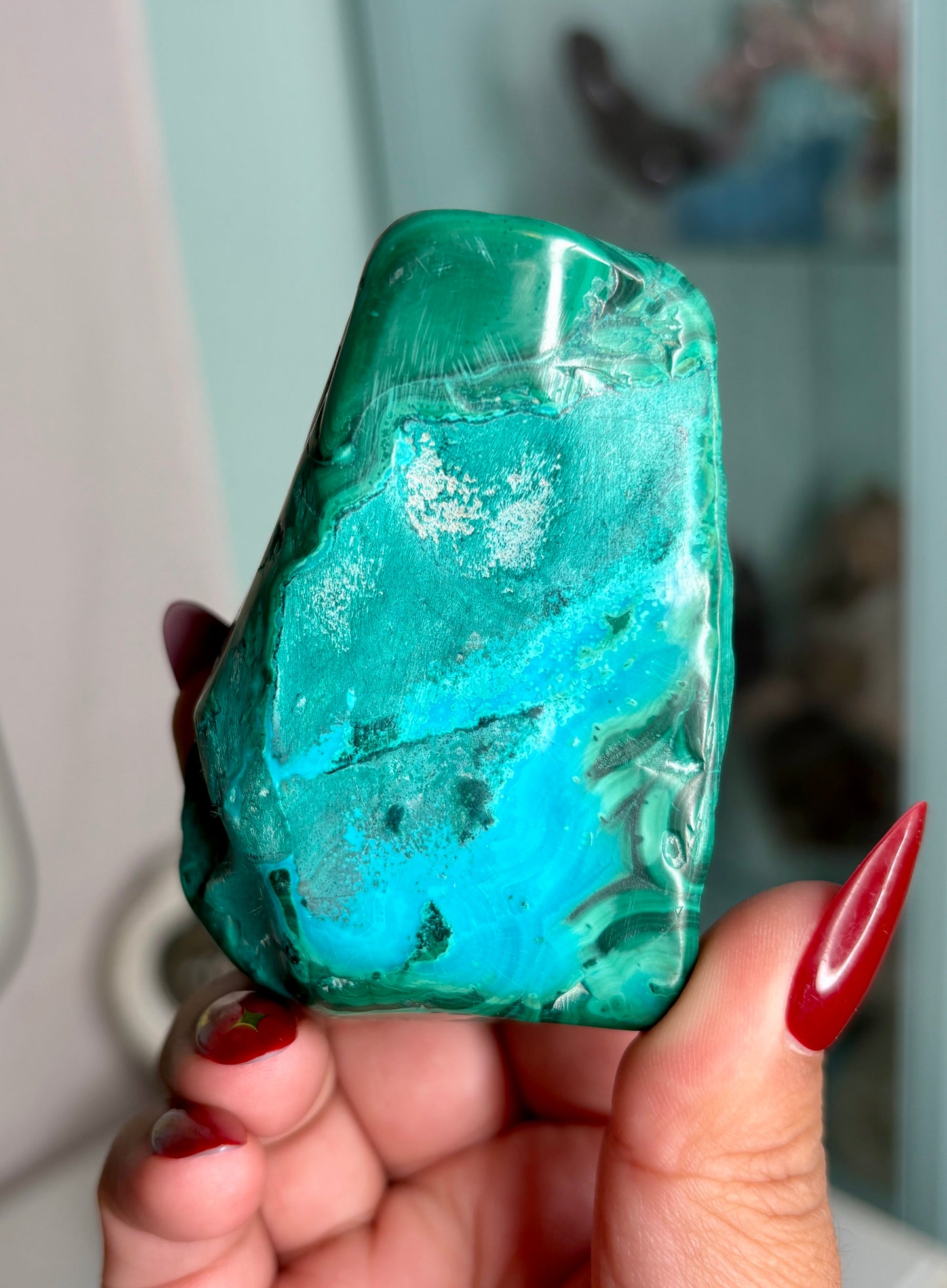 Chrysocolla and Malachite free form - personal piece