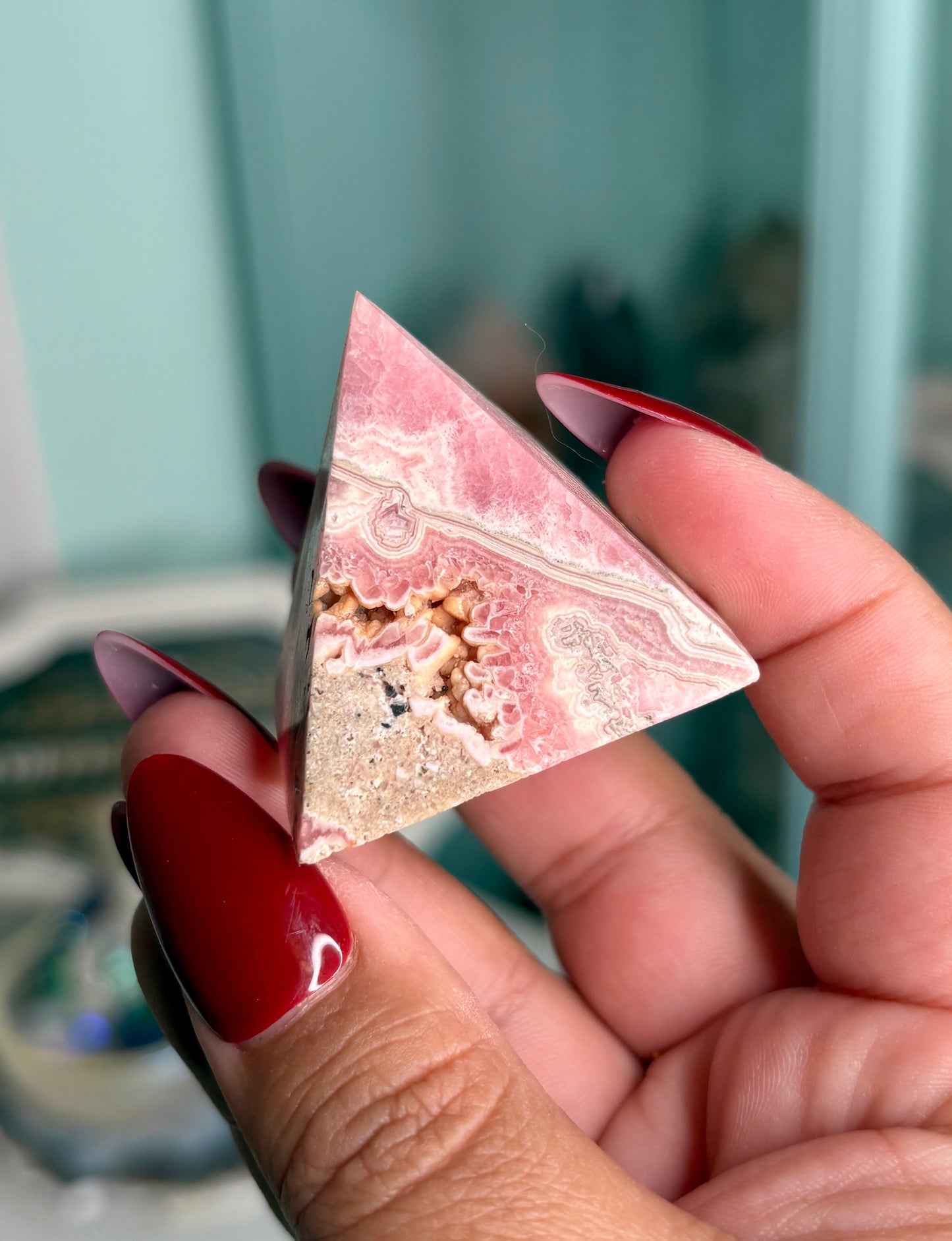 Rhodochrosite Pyramid- personal piece