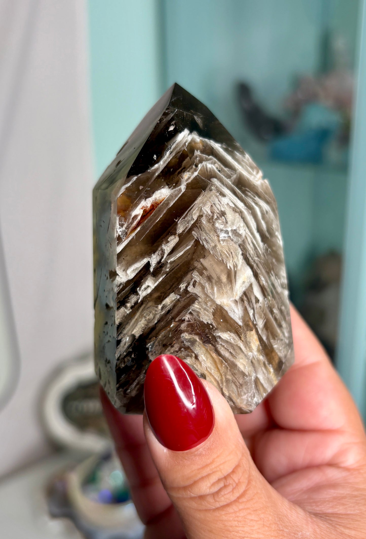 Polished Elestial Quartz Brazil - personal piece