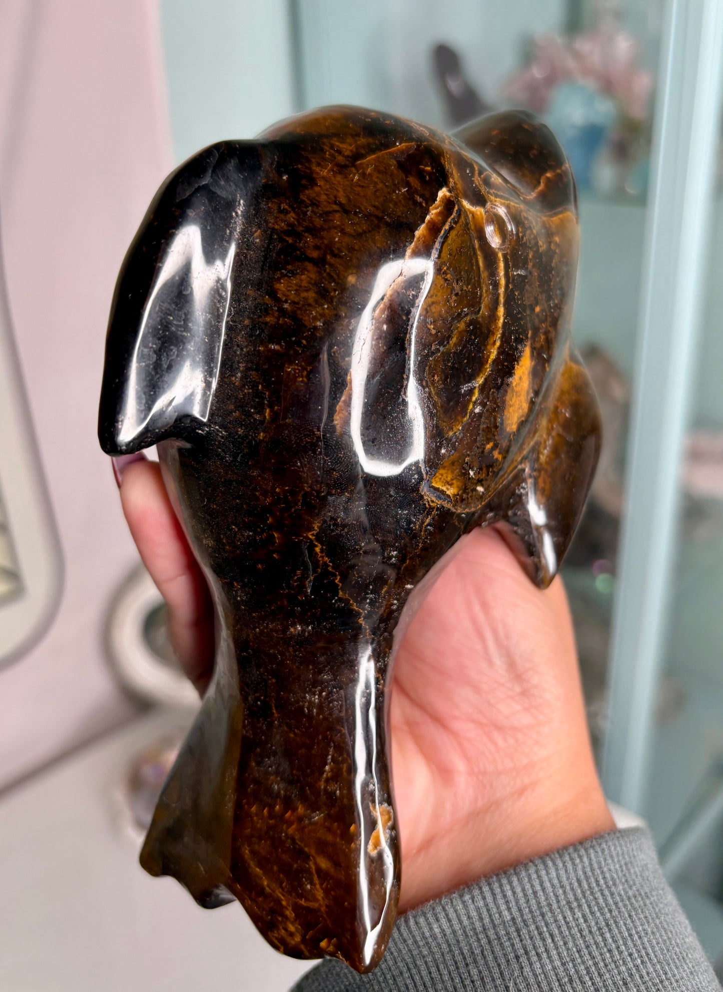 XL Tiger eye dolphin - personal piece