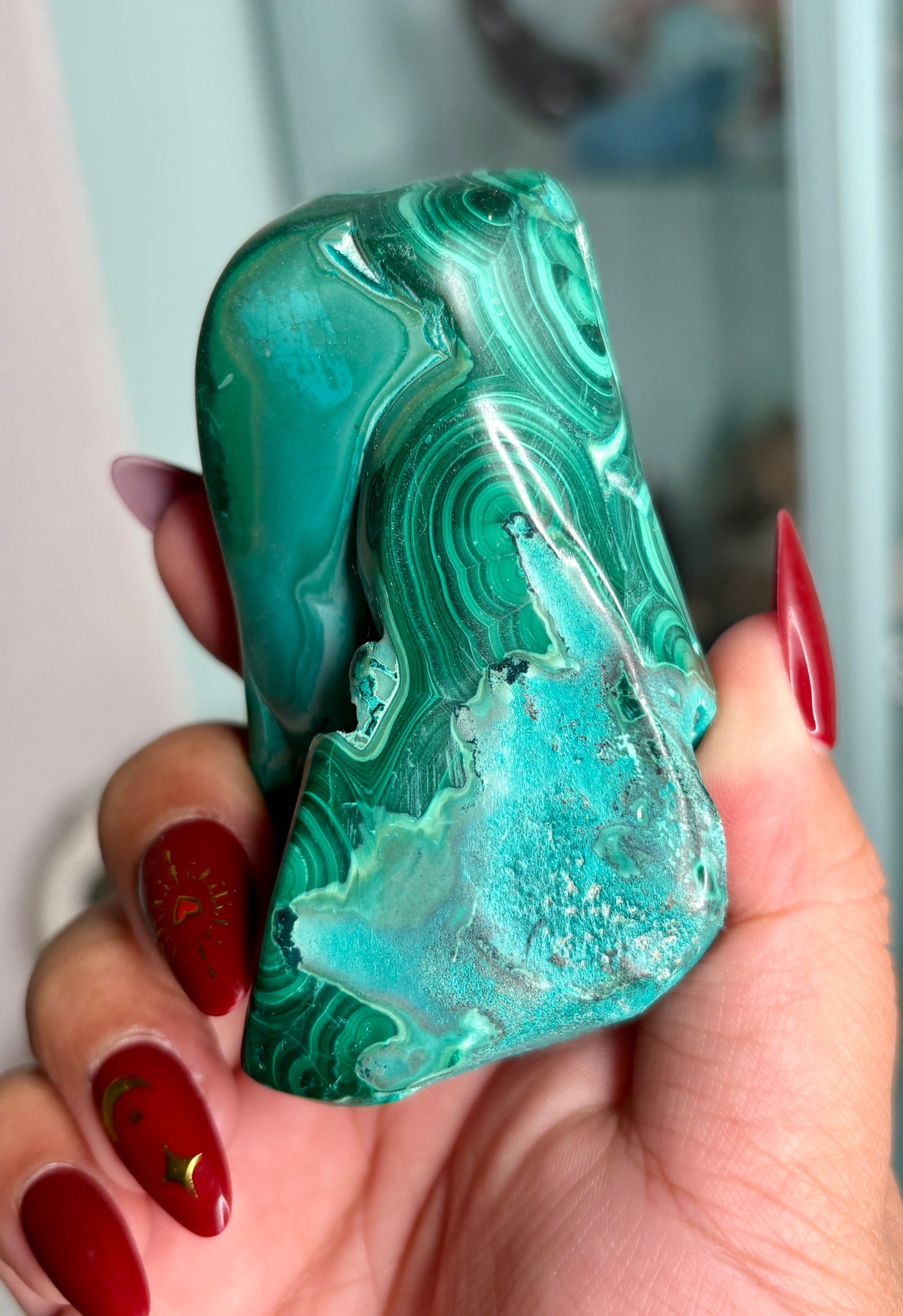 Chrysocolla and Malachite free form - personal piece