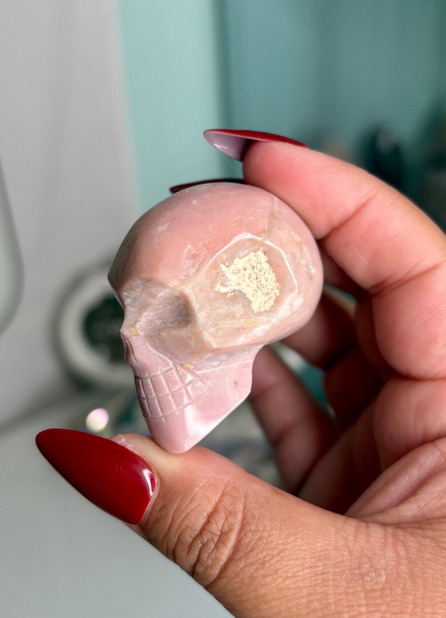 Pink Opal skull - personal piece