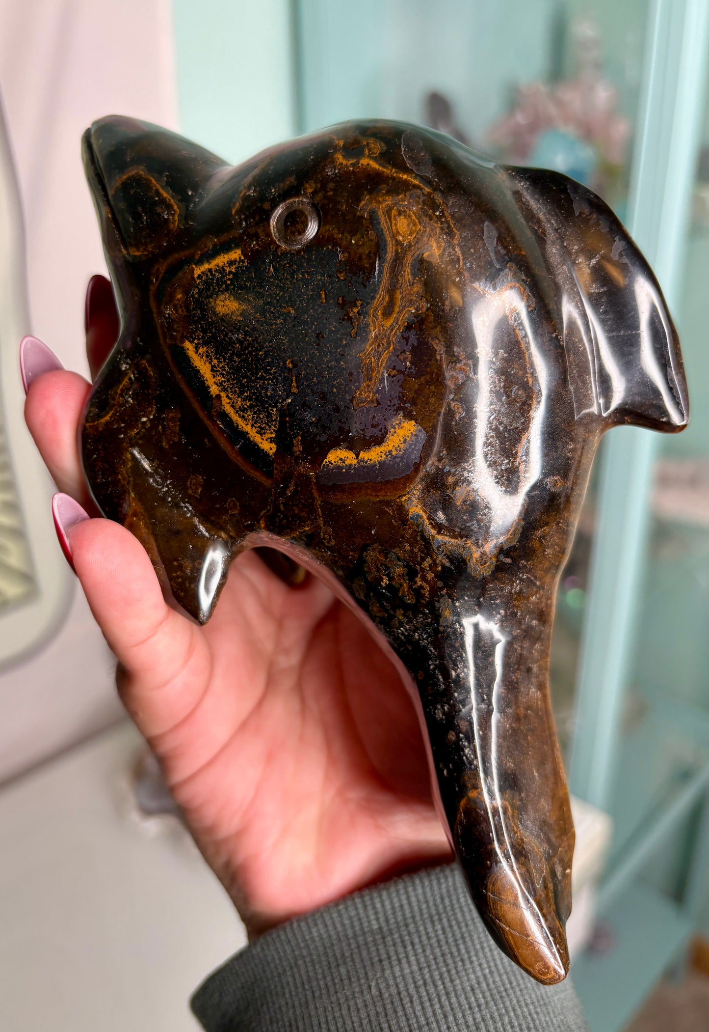 XL Tiger eye dolphin - personal piece