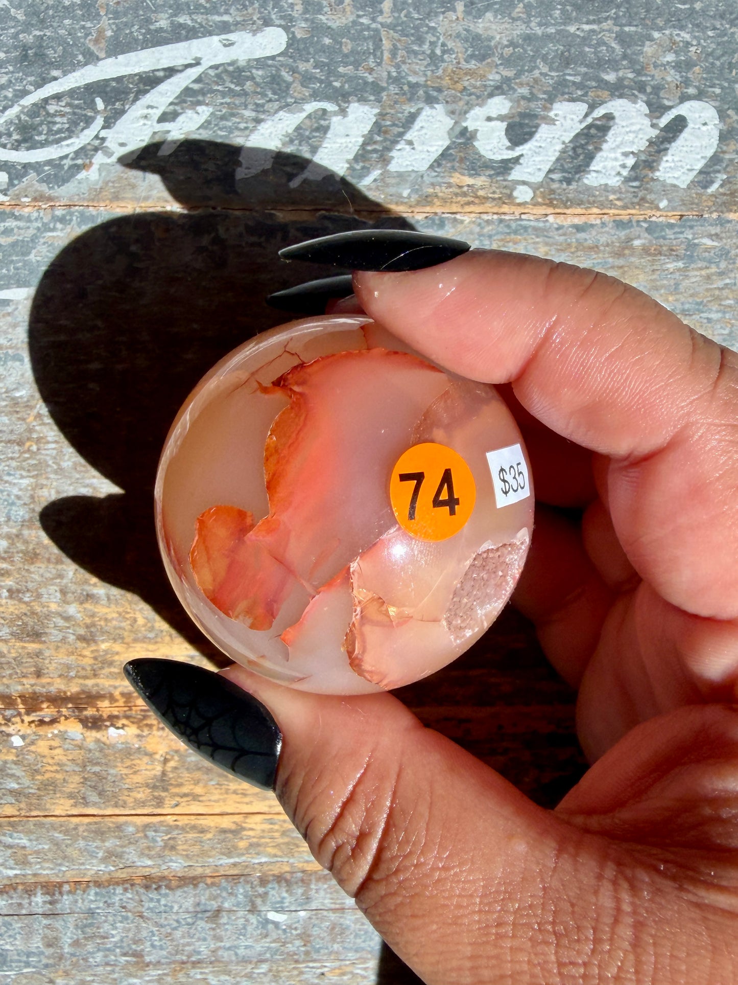 Gorgeous Druzy Carnelian Sphere | Opt 74