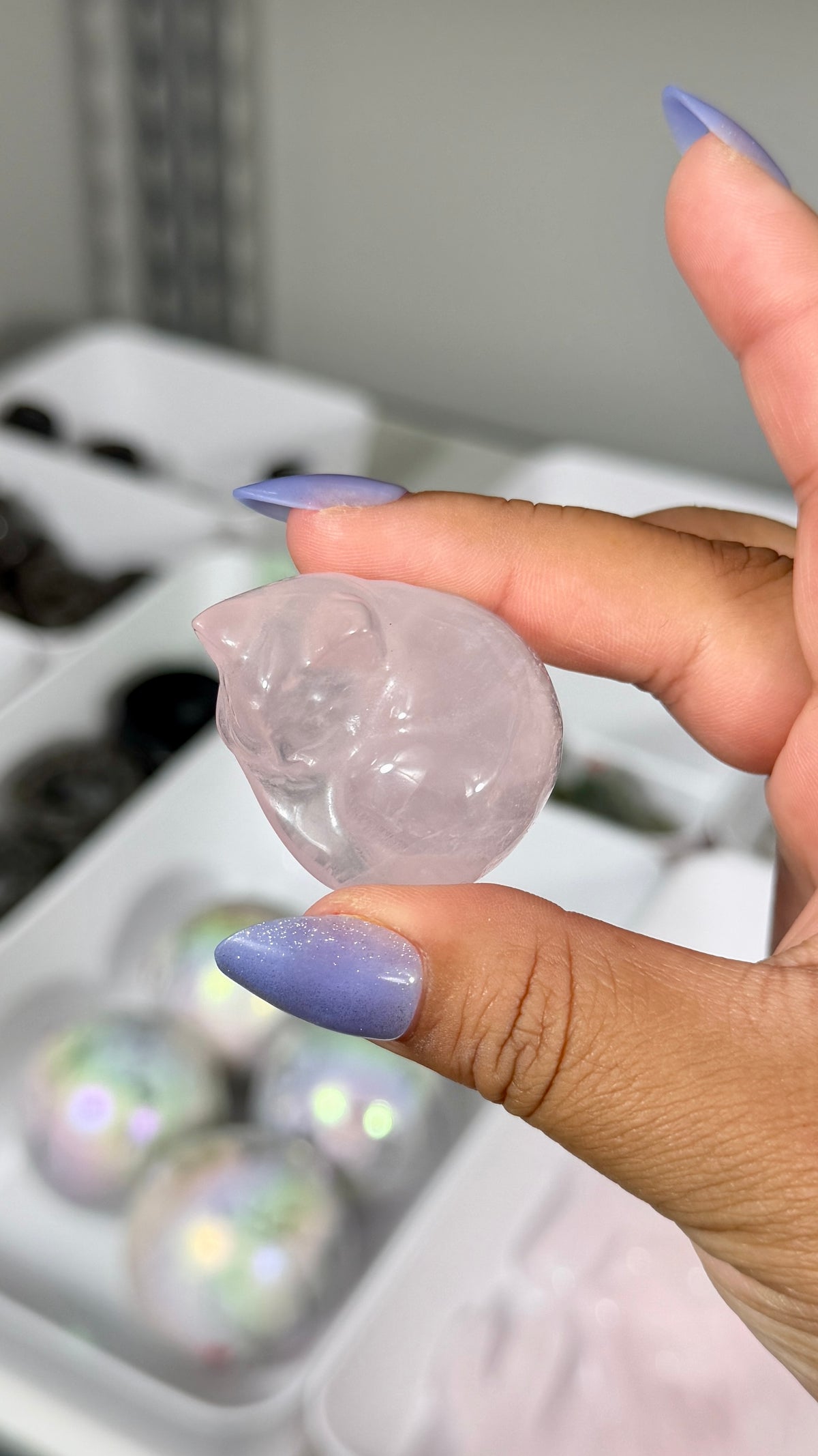 One (1) Gorgeous Rose Quartz Sleeping Kitty | Intuitively Chosen